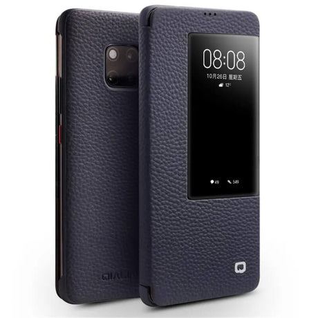 Активен Калъф за Huawei Mate 20 Pro, Qialino Smart Book Case, Син