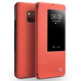 Активен Калъф за Huawei Mate 20 Pro, Qialino Smart Book Case, Оранжев
