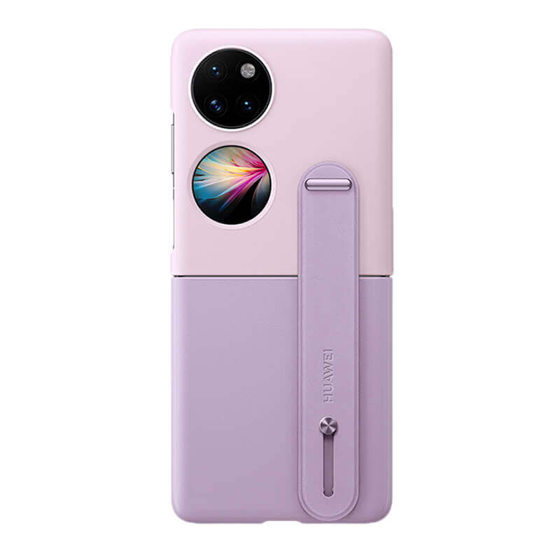 Оригинален Кожен Калъф за Huawei P50 Pocket, Stand PU Case, Лилав