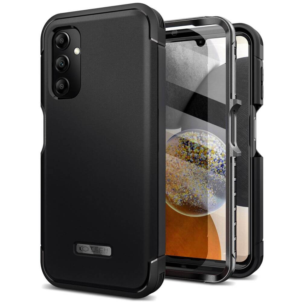 Противоударен Калъф за Samsung A14, Tech-Protect Kevlar Case, Черен