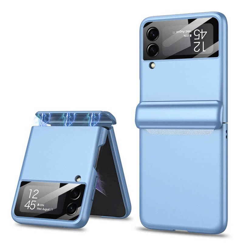 Калъф с Предпазител за Samsung Galaxy Z Flip 4, GKK Hinge LCD Case, Син