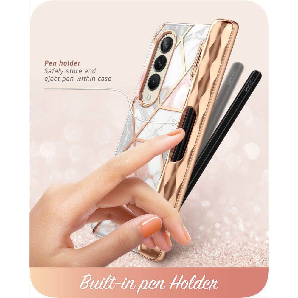 Дамски Калъф за Samsung Z Fold 4, Supcase Iblsn Cosmo Marble, Розов (6)