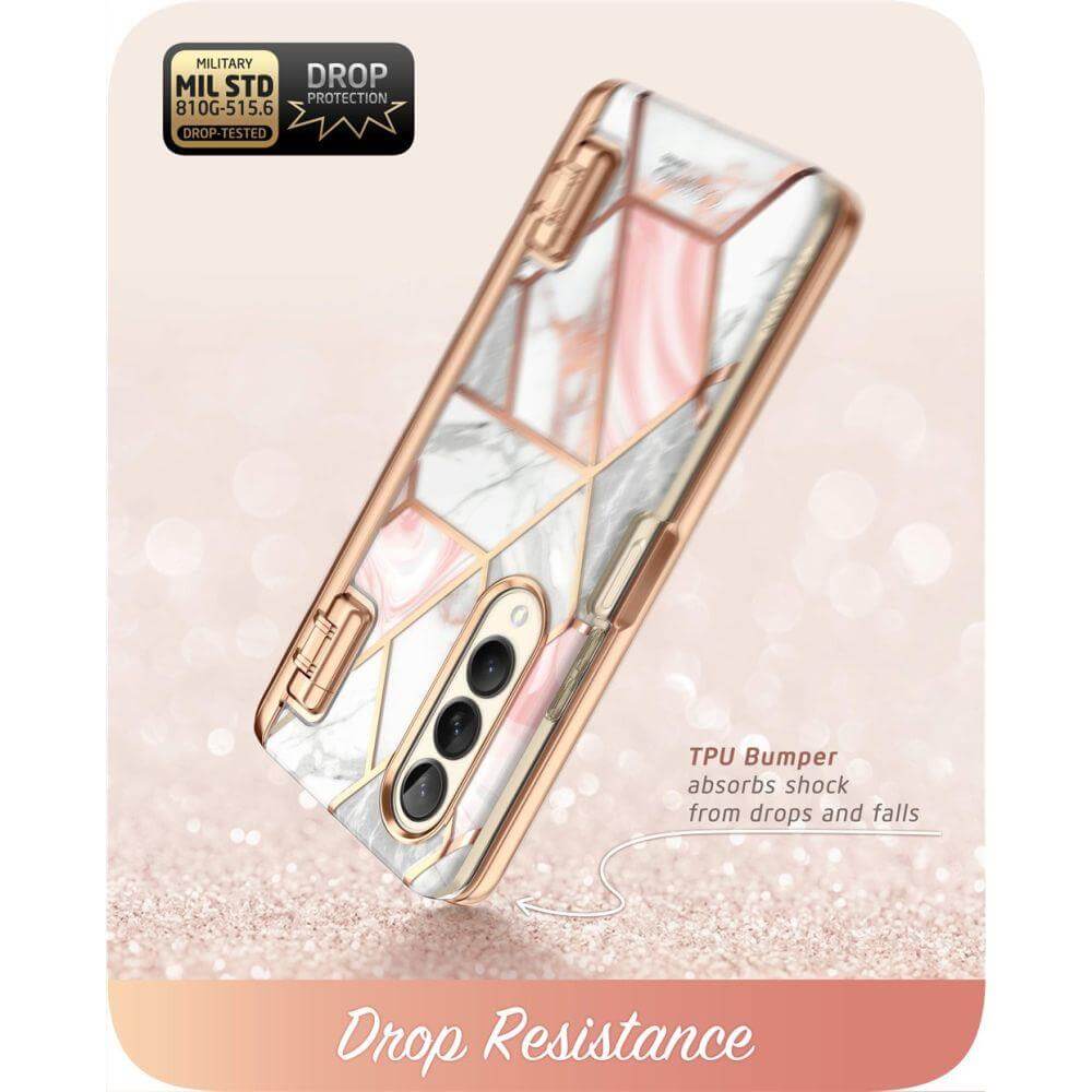 Дамски Калъф за Samsung Z Fold 4, Supcase Iblsn Cosmo Marble, Розов (5)