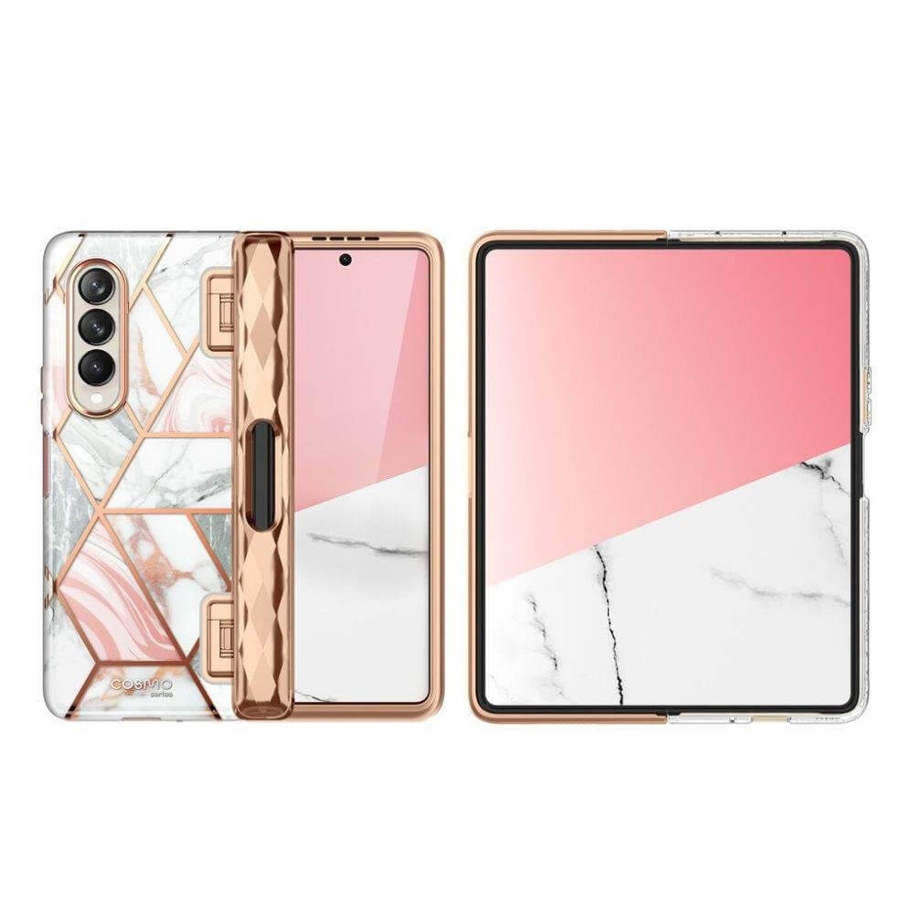 Дамски Калъф за Samsung Z Fold 4, Supcase Iblsn Cosmo Marble, Розов (8)