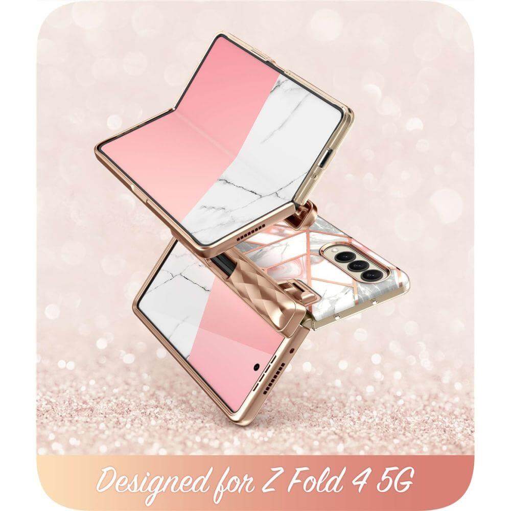 Дамски Калъф за Samsung Z Fold 4, Supcase Iblsn Cosmo Marble, Розов (7)