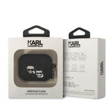 Луксозен Калъф за Apple Airpods Pro/ 2, Karl Lagerfeld Silicone Karl&Choupette Case, Черен (3)
