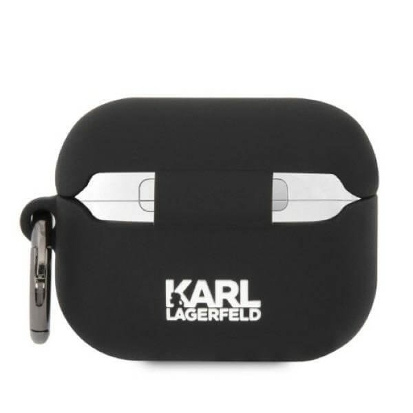 Луксозен Калъф за Apple Airpods Pro/ 2, Karl Lagerfeld Silicone Karl&Choupette Case, Черен (2)
