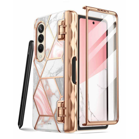 Дамски Калъф за Samsung Z Fold 4, Supcase Iblsn Cosmo Marble, Розов (2)
