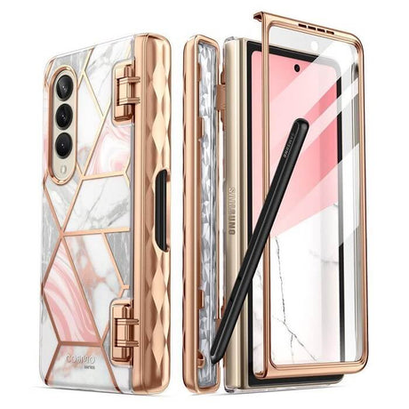 Дамски Калъф за Samsung Z Fold 4, Supcase Iblsn Cosmo Marble, Розов (3)
