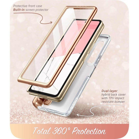Дамски Калъф за Samsung Z Fold 4, Supcase Iblsn Cosmo Marble, Розов (4)