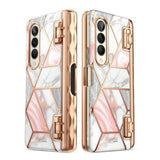 Дамски Калъф за Samsung Z Fold 4, Supcase Iblsn Cosmo Marble, Розов