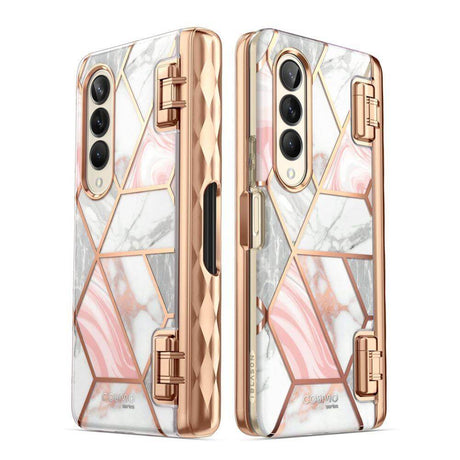 Дамски Калъф за Samsung Z Fold 4, Supcase Iblsn Cosmo Marble, Розов