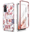 Противоударен Дамски Калъф за Samsung A14, Tech-Protect Velar Marble Rose Case, Розов