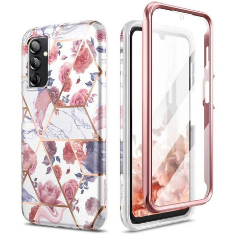 Противоударен Дамски Калъф за Samsung A14, Tech-Protect Velar Marble Rose Case, Розов
