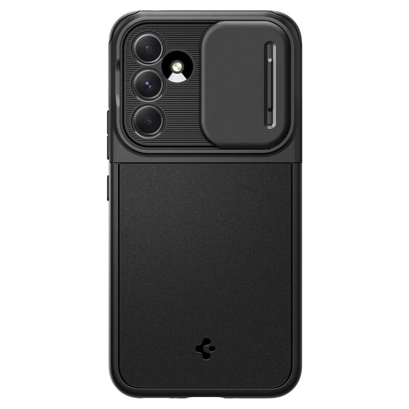 Калъф с Камерен Предпазител за Samsung A54, Spigen Optik Armor Case, Черен (2)