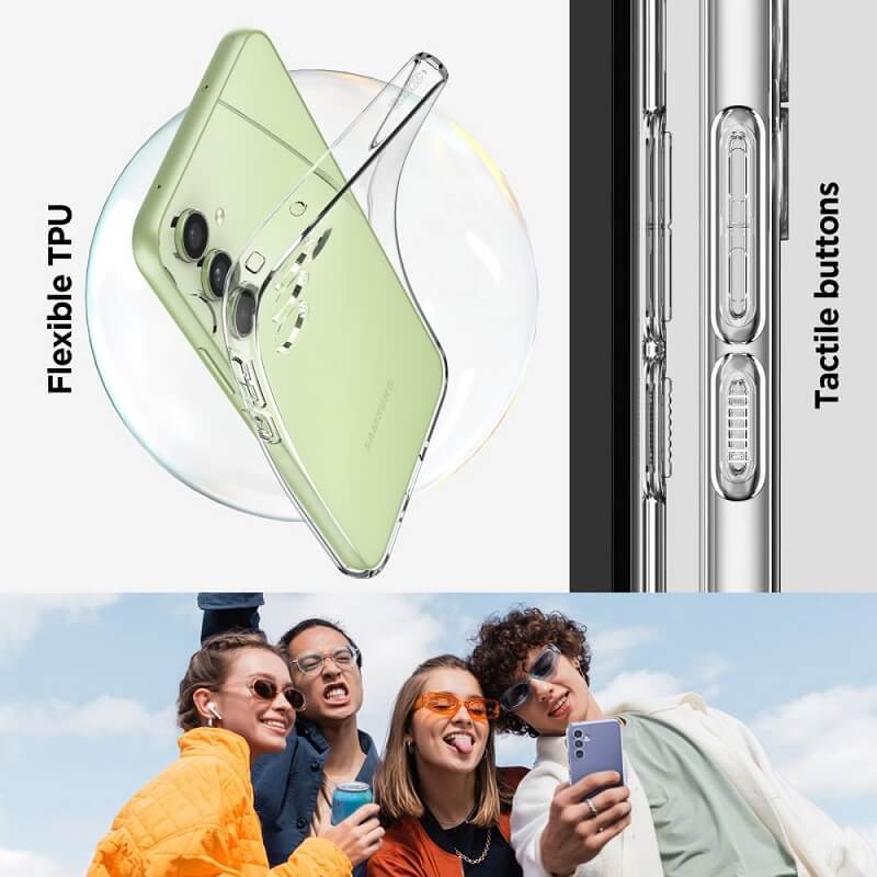 Противоударен Силиконов Калъф за Samsung A54, Spigen Liquid Crystal Case, Прозрачен (9)
