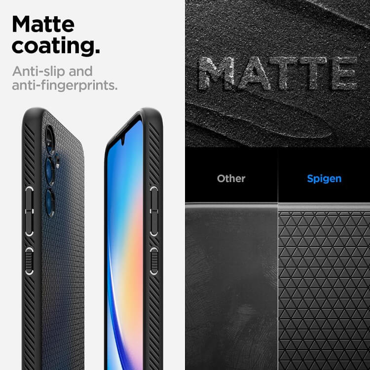 Противоударен Силиконов Калъф за Samsung A54, Spigen Liquid Air Case, Черен (7)