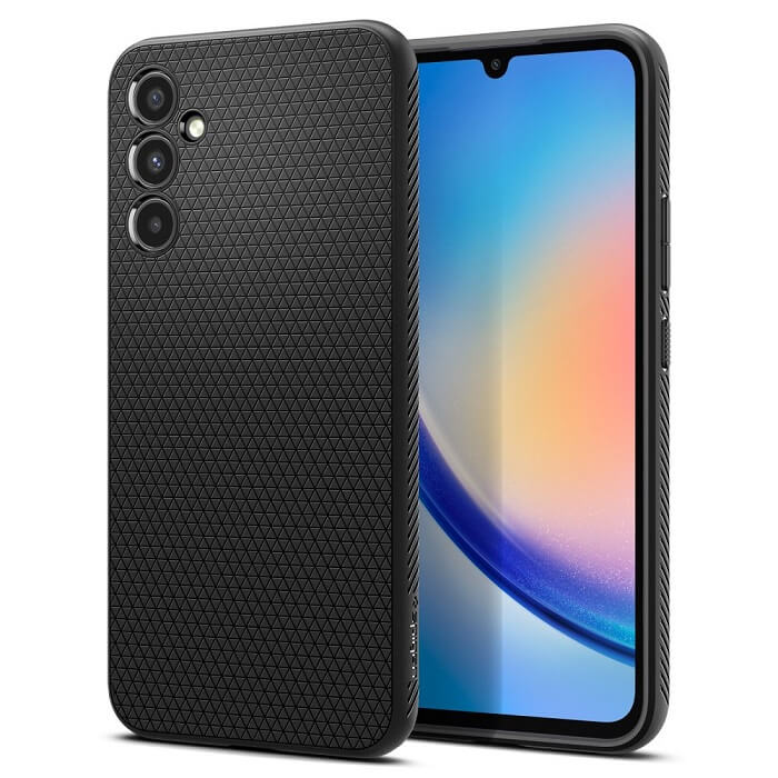 Противоударен Силиконов Калъф за Samsung A54, Spigen Liquid Air Case, Черен