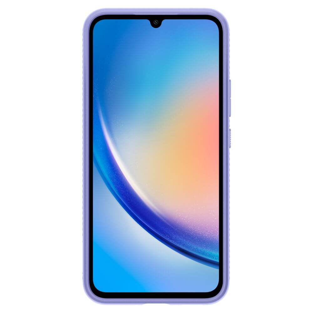 Противоударен Силиконов Калъф за Samsung A34, Spigen Liquid Air Case, Лилав (4)