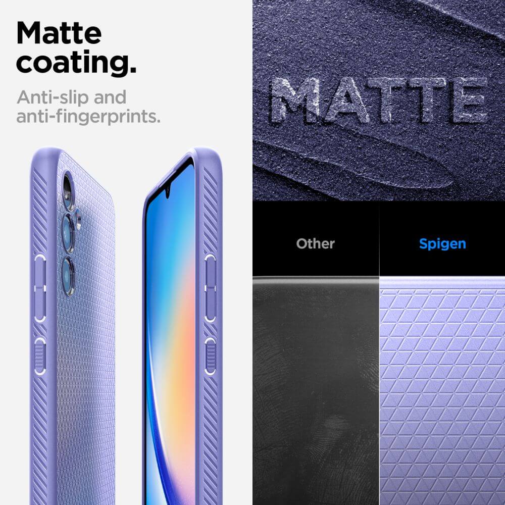 Противоударен Силиконов Калъф за Samsung A54, Spigen Liquid Air Case, Лилав (7)