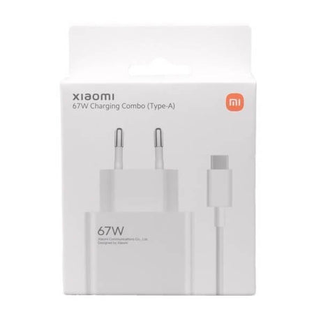 Оригинално Зарядно с Кабел, Xiaomi 67W Charging Combo (USB-A) BHR6035EU, Бял