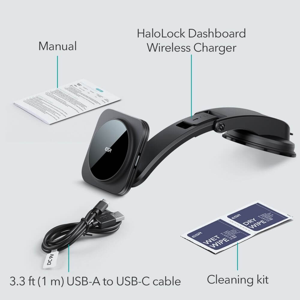 Безжично Зарядно за Кола за iPhone, ESR Magsafe Car Charger 15w, Черен (7)