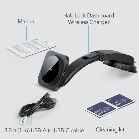Безжично Зарядно за Кола за iPhone, ESR Magsafe Car Charger 15w, Черен (7)