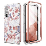 Противоударен Дамски Калъф за Samsung A54, Tech-Protect Velar Marble Rose Case, Розов