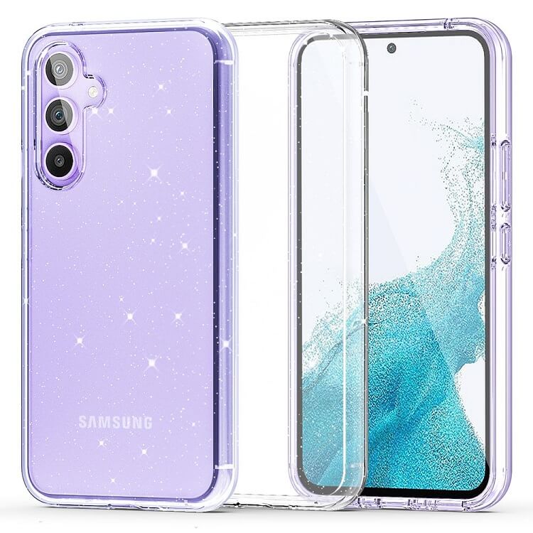 Блестящ Калъф за Samsung A34, Tech-Protect FlexAir Hybrid Glitter Case, Прозрачен