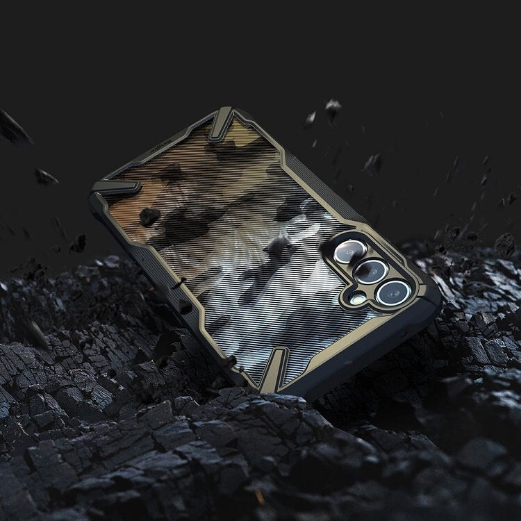 Противоударен Хибриден Калъф за Samsung A34, Ringke Fusion X Camouflage Case, Черен (4)