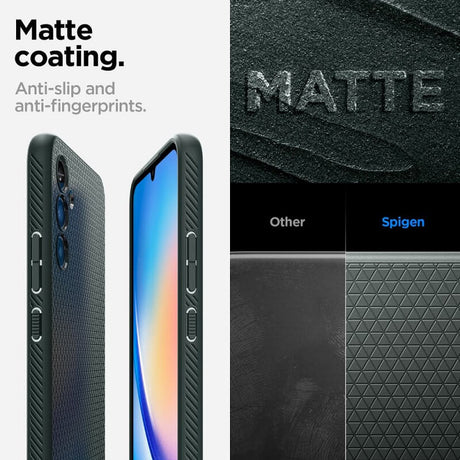 Противоударен Силиконов Калъф за Samsung A34, Spigen Liquid Air Case, Зелен (7)