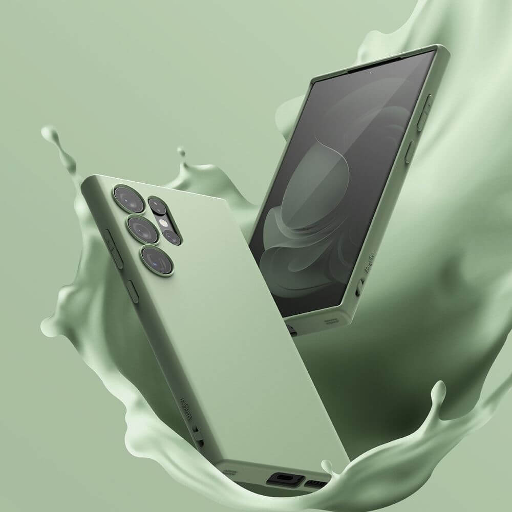 Противоударен Силиконов Калъф за Samsung S23 Ultra Ringke Air S Case, Зелен (4)