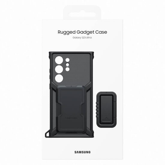 Оригинален Калъф с Поставка и Джоб за Samsung S23 Ultra, Rugged Gadget Case EF-RS918CBEGWW, Черен (7)