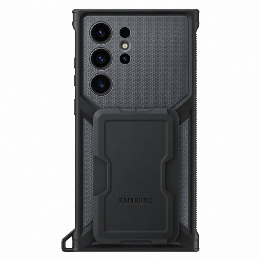 Оригинален Калъф с Поставка и Джоб за Samsung S23 Ultra, Rugged Gadget Case EF-RS918CBEGWW, Черен