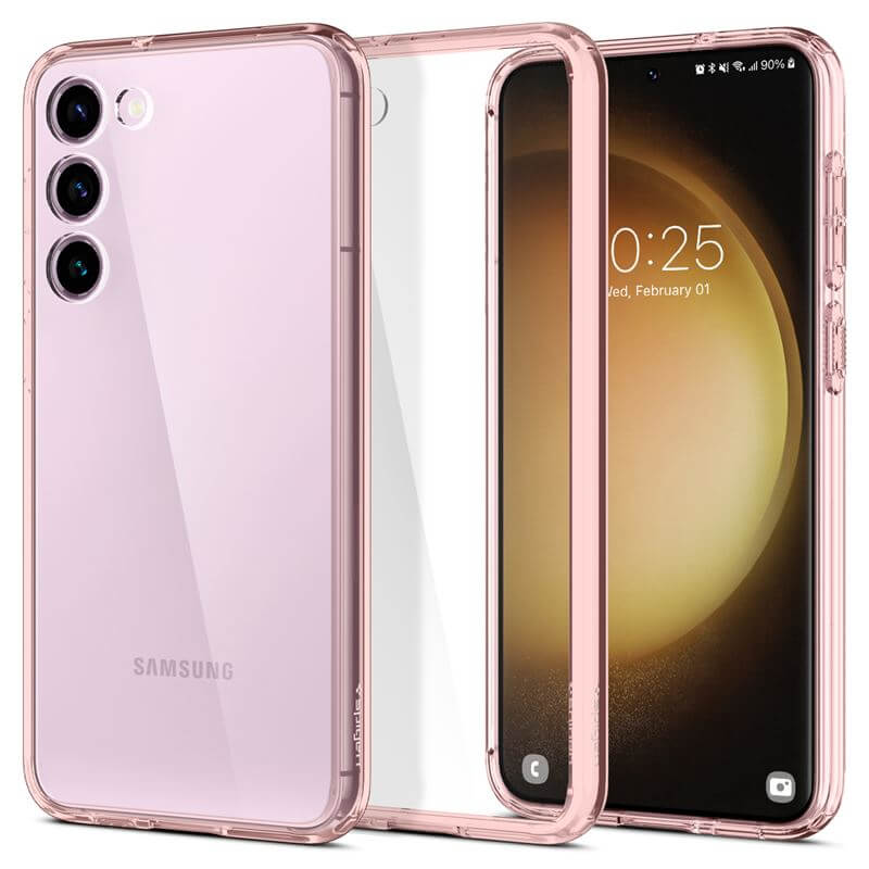 Противоударен Хибриден Калъф за Samsung S23, Spigen Ultra Hybrid Case, Розов