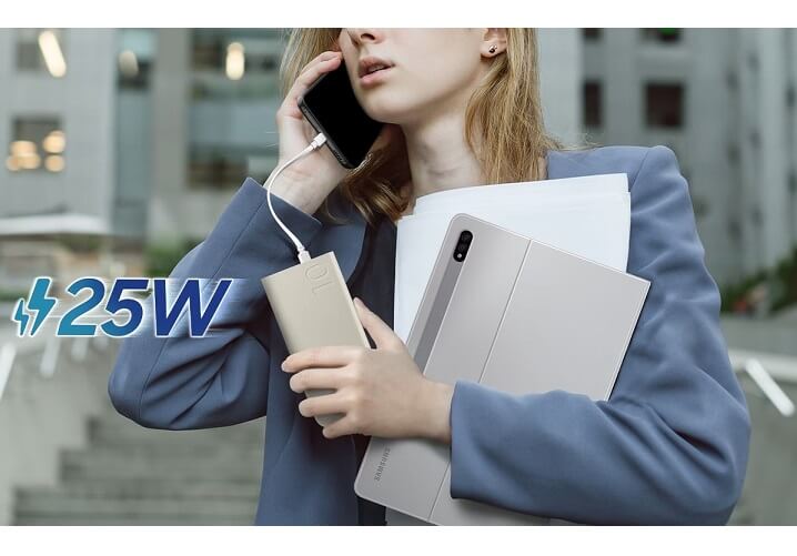 Външна Батерия с Бързо Зареждане, Samsung EB-P3400XUE 10000 mAh 25W Еко, Бежов (4)