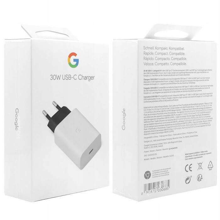 Оригинално Зарядно Google 30W 220v USB-C PD3.0 GA03502, Бял (6)
