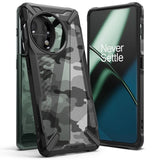 Противоударен Хибриден Калъф за Oneplus 11, Ringke Fusion X Camouflage Case, Черен