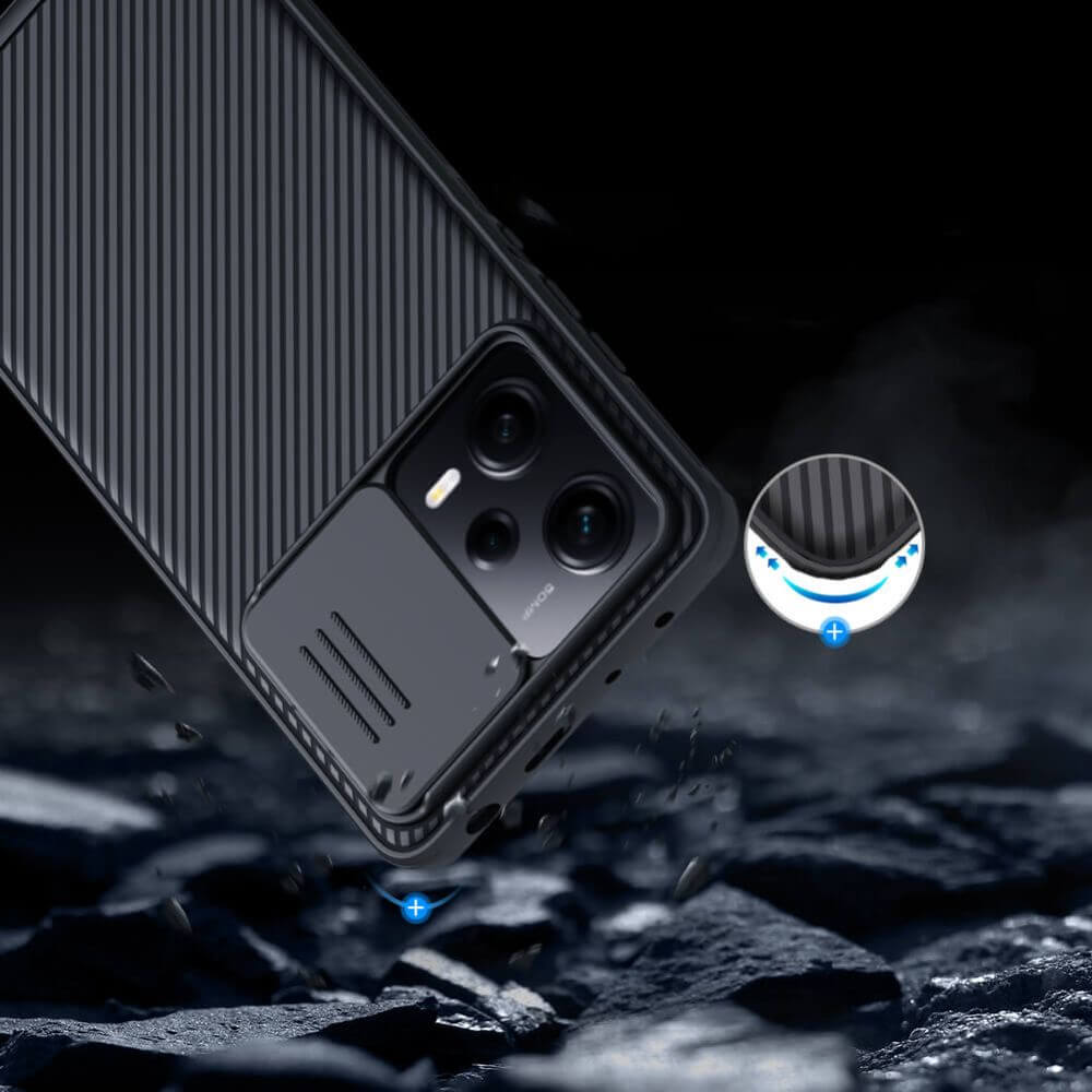 Калъф с Плъзгач за Камера за Xiaomi Redmi Note 12 5G, Nillkin CamShield Case, Черен (3)
