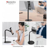 Стойка за Таблети и Смартфони, Yesido Desktop Holder, Черен (3)