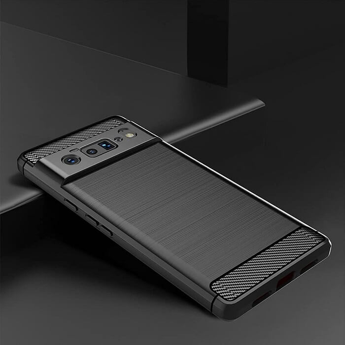 Противоударен Калъф за Google Pixel 6 Pro, Tech-Protect Premium Carbon Case, Черен (6)