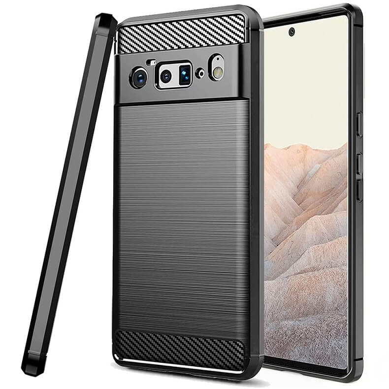 Противоударен Калъф за Google Pixel 6 Pro, Tech-Protect Premium Carbon Case, Черен