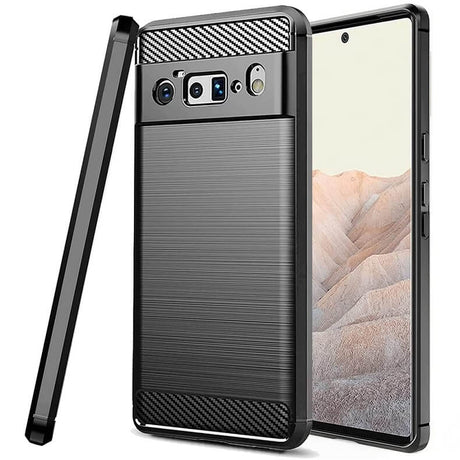 Противоударен Калъф за Google Pixel 6 Pro, Tech-Protect Premium Carbon Case, Черен