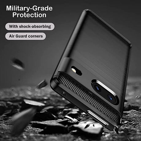Противоударен Калъф за Google Pixel 7A, Tech-Protect Premium Carbon Case, Черен (3)
