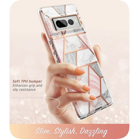 Дамски Калъф за Google Pixel 7 Pro, Supcase Iblsn Cosmo Marble, Розов (5)