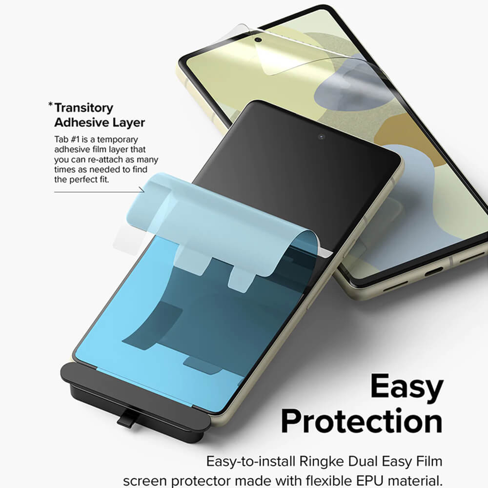 Гъвкав Протектор за Google Pixel 7, Ringke Dual Easy Full Glass, Прозрачен (2)