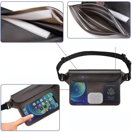 Универсален Водоустойчив Калъф, Waterproof Bag, Черен (3)