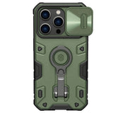 Magsafe Калъф с Поставка за iPhone 14 Pro, Nillkin CamShield Armor Pro Case, Зелен