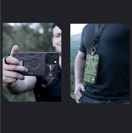 Magsafe Калъф с Поставка за iPhone 14 Pro Max, Nillkin CamShield Armor Pro Case, Черен (8)