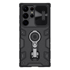 Калъф с Плъзгач и Поставка за Samsung S23 Ultra, Nillkin CamShield Armor Pro Case, Черен